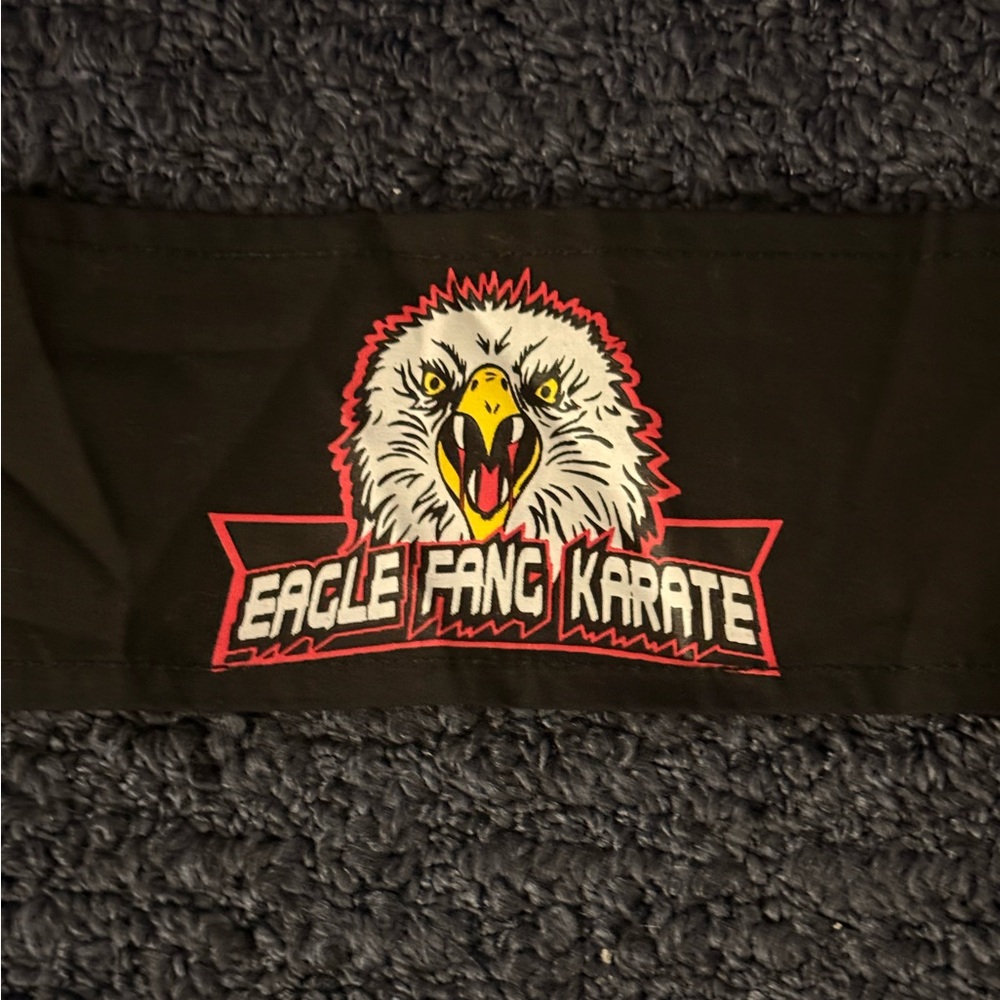 NEW! Cobra Kai Eagle Fang Karate Dojo Black headband - Picture 2 of 5